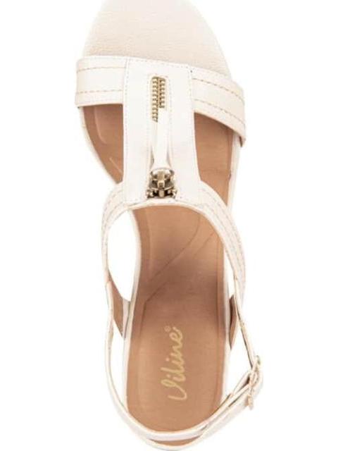 SANDALIA TACON MEDIO BEIGE/HUESO VI LINE