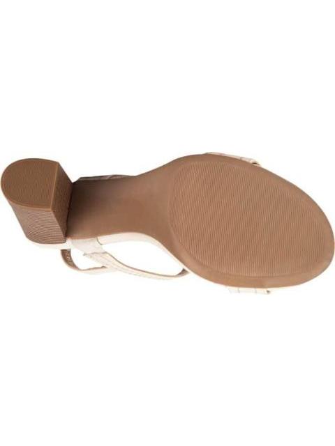 SANDALIA TACON MEDIO BEIGE/HUESO VI LINE