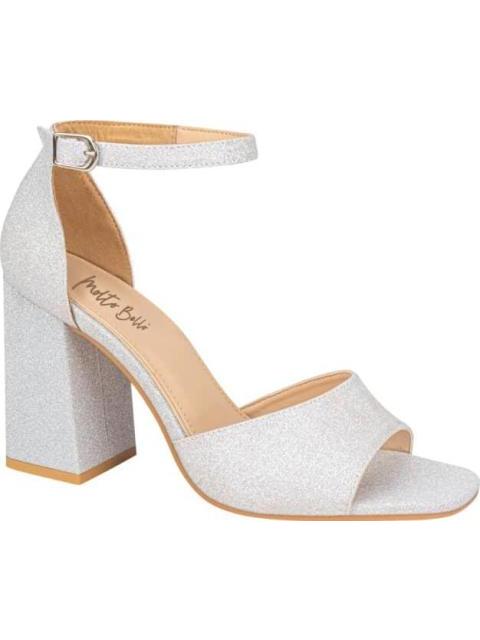 SANDALIA TACON CON GLITTER PLATA MOLTO BELLO
