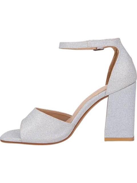 SANDALIA TACON CON GLITTER PLATA MOLTO BELLO