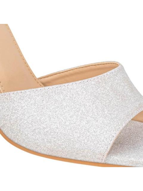 SANDALIA TACON CON GLITTER PLATA MOLTO BELLO