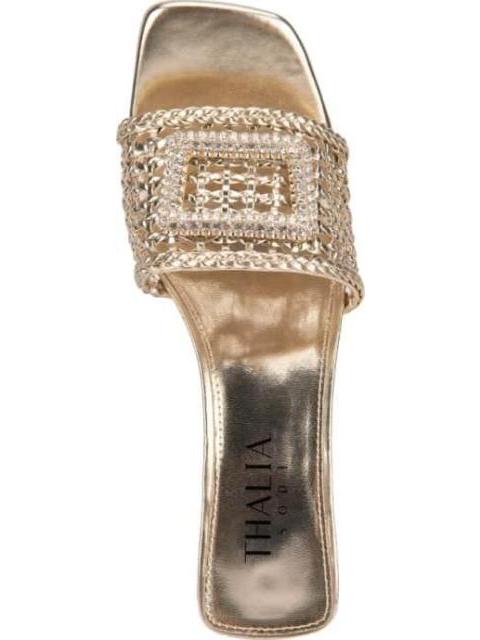 SANDALIA HEBILLA TEJIDO ORO THALIA SODI
