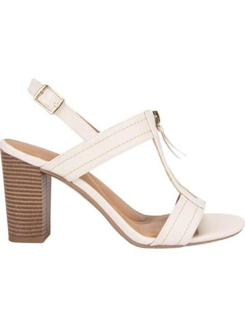SANDALIA TACON MEDIO BEIGE/HUESO VI LINE
