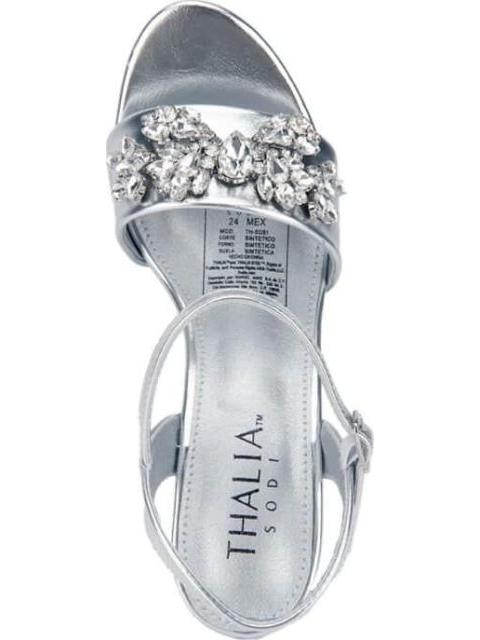 SANDALIA CON BRILLOS PLATA THALIA SODI