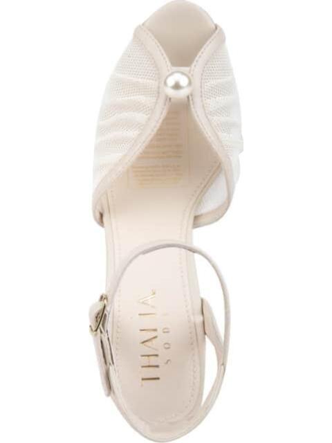 SANDALIA TACON DELGADO BEIGE/HUESO THALIA SODI