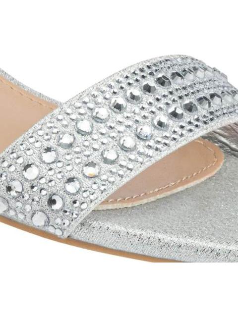 SANDALIA CON BRILLOS PLATA MOLTO BELLO
