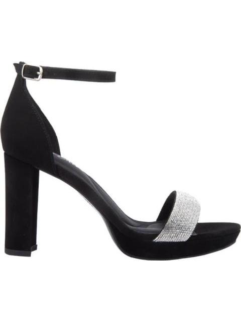 SANDALIA TACON PLATAFORMA CON BRILLOS NEGRO MOLTO BELLO