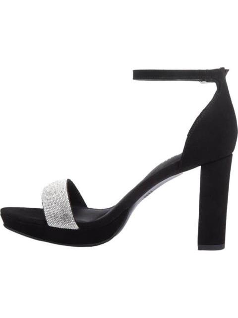 SANDALIA TACON PLATAFORMA CON BRILLOS NEGRO MOLTO BELLO
