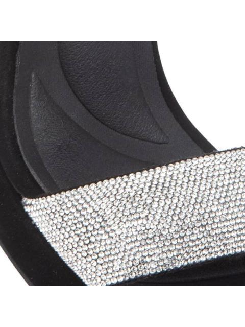 SANDALIA TACON PLATAFORMA CON BRILLOS NEGRO MOLTO BELLO