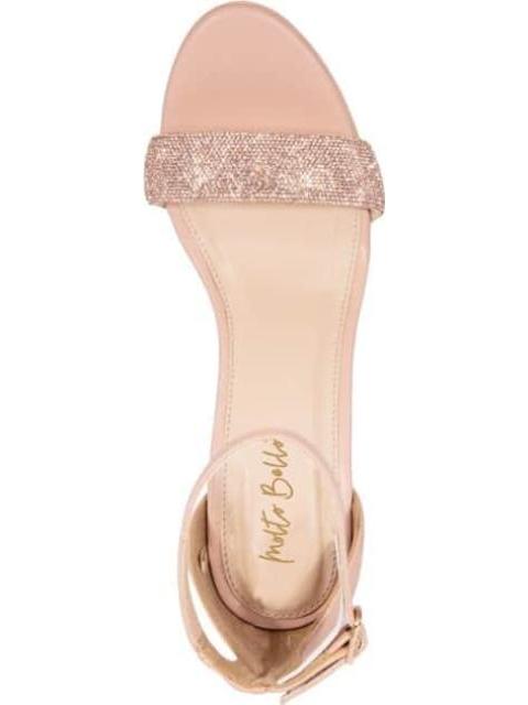 SANDALIA TACON PLATAFORMA CON BRILLOS NUDE MOLTO BELLO