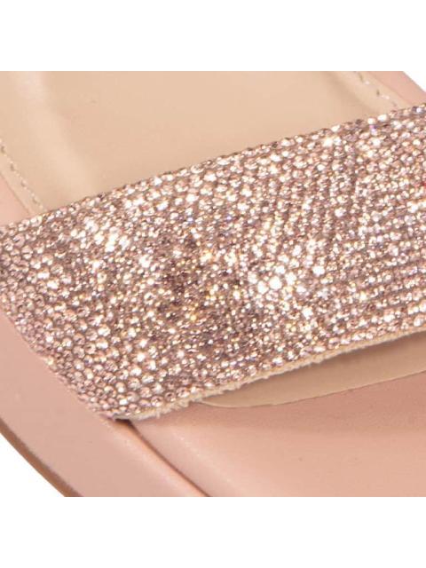 SANDALIA TACON PLATAFORMA CON BRILLOS NUDE MOLTO BELLO