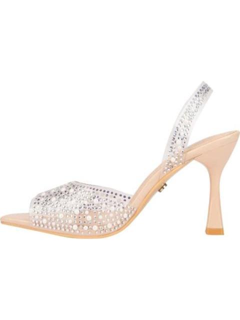 SANDALIA CON PERLAS NUDE THALIA SODI