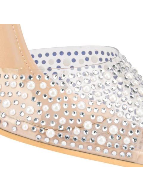 SANDALIA CON PERLAS NUDE THALIA SODI