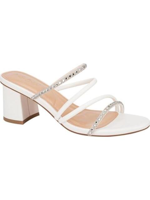 SANDALIA TACON TIRAS BRILLOS BLANCO MOLTO BELLO