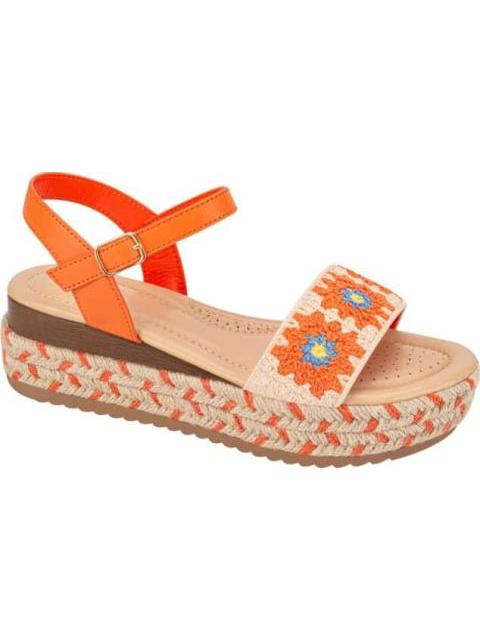 SANDALIA TEJIDA CON PLATAFORMA NARANJA VI LINE