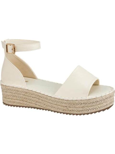 SANDALIA PLANA BEIGE/HUESO VI LINE