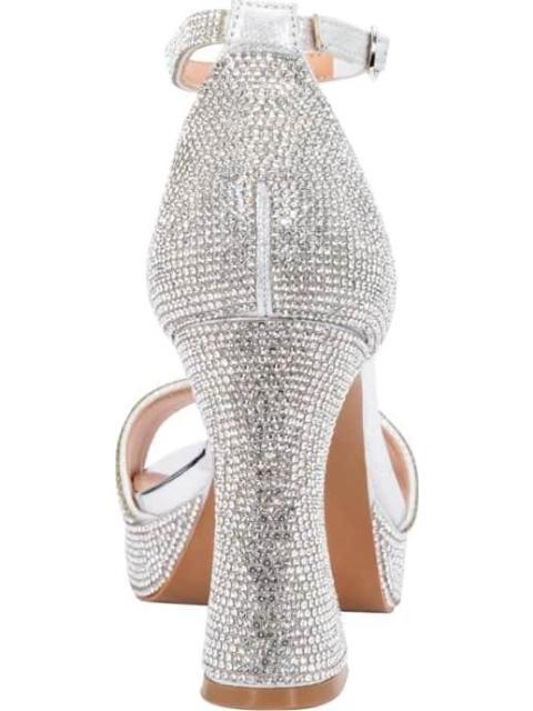 SANDALIAS CON PLATAFORMA BRILLOS PLATA THALIA SODI