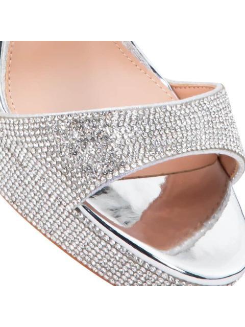 SANDALIAS CON PLATAFORMA BRILLOS PLATA THALIA SODI
