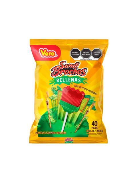 SANDIBROCHAS PALETA MACIZA RELLENA BOLSA CON 40 PIEZAS