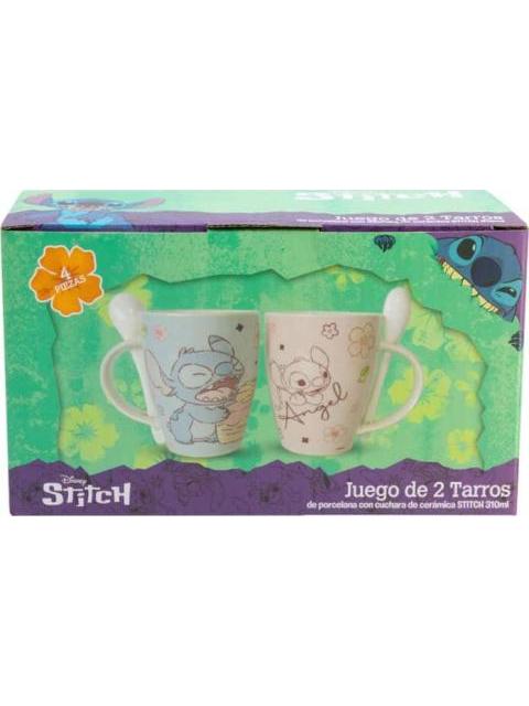 SET 2 TAZAS CON CUCHARA STITCH 310 ML MULTICOLOR DISNEY