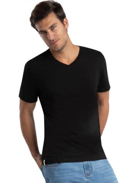 SET 3 PLAYERAS CUELLO V NEGRO LACOSTE