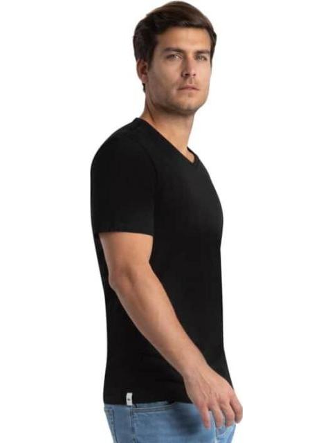SET 3 PLAYERAS CUELLO V NEGRO LACOSTE