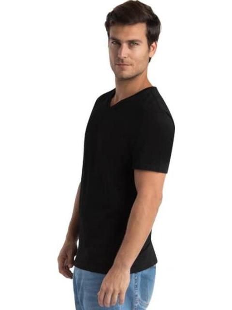SET 3 PLAYERAS CUELLO V NEGRO LACOSTE