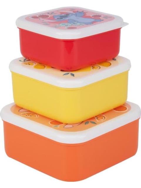SET 3 TUPPERS STITCH MULTICOLOR DISNEY