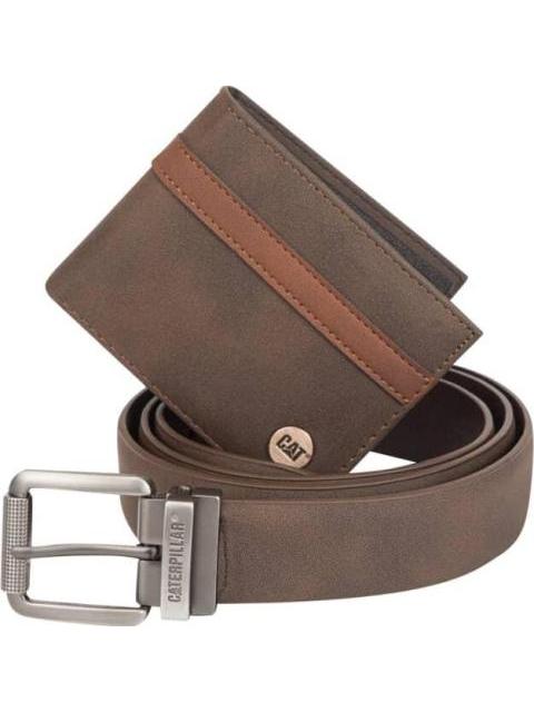 SET CARTERA Y CINTURON CAFE CATERPILLAR