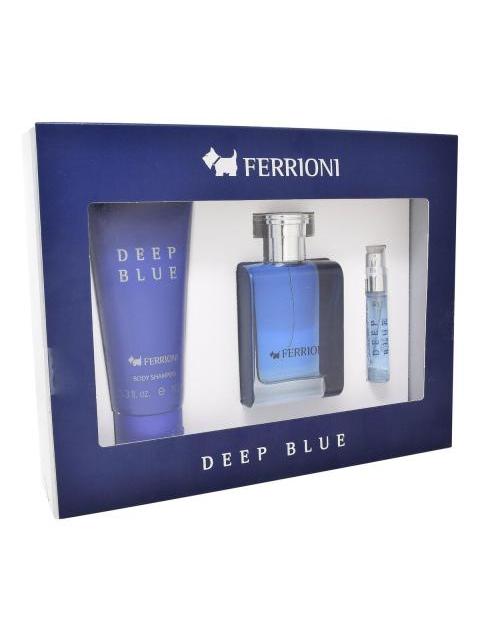 SET FERRIONI DEEP BLUE 3PZ 100ML EDT SPRAY BODY