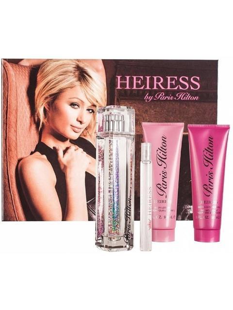 PERFUME SET 4 PIEZAS PARIS HILTON HEIRESS SPRAY BODY LOTION SHOWER GEL EDP 100 ML