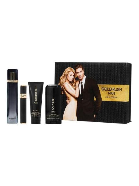 SET PARIS HILTON GOLD RUSH MAN 4PZS 100ML EDT SPRAY GENERO HOMBRE