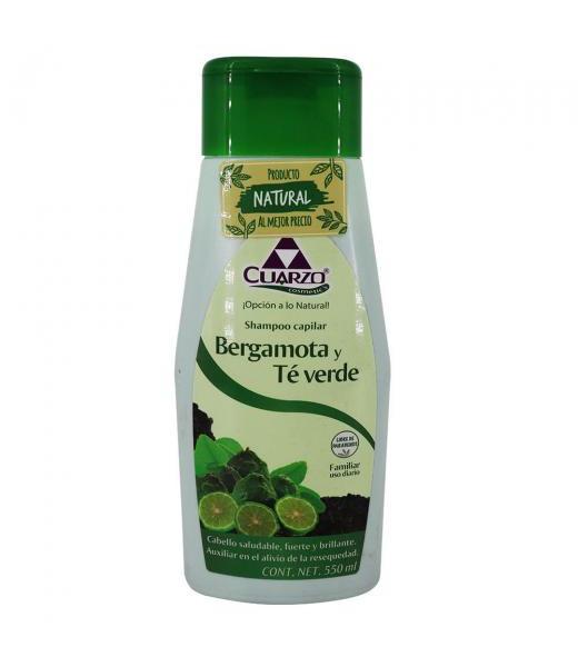 SHAMPOO CAPILAR BERGAMOTA Y TE VERDE 550ML CUARZO COSMETICS