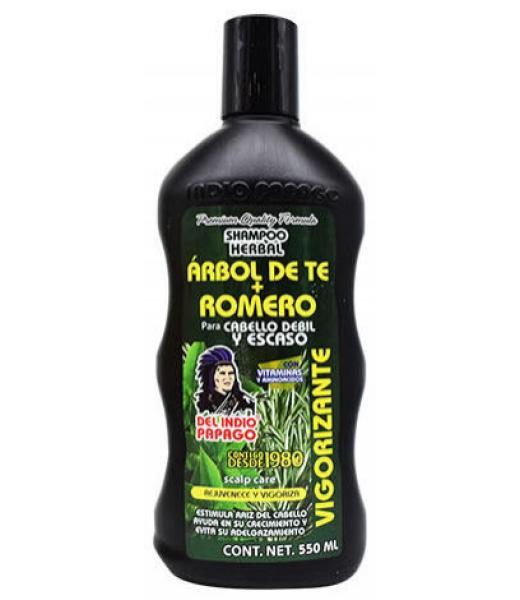 SHAMPOO ROMERO Y ARBOL DE TE 550 ML DEL INDIO PAPAGO