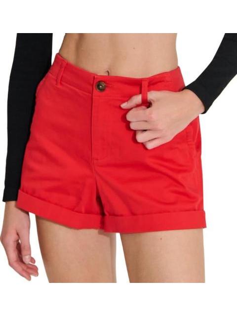SHORT DE GABARDINA CINTURA REGULAR ROJO HOLLY LAND