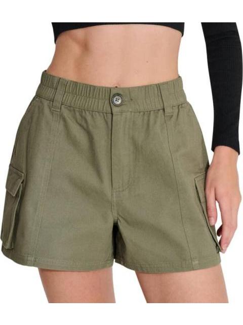 SHORT DE GABARDINA CON BOLSAS CARGO VERDE OLIVO HOLLY LAND