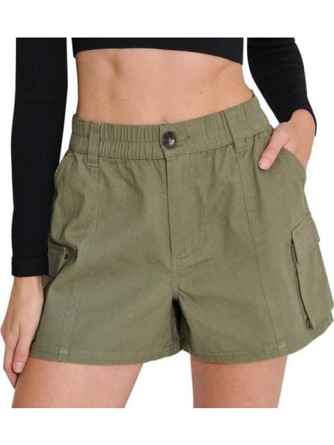 SHORT DE GABARDINA CON BOLSAS CARGO VERDE OLIVO HOLLY LAND