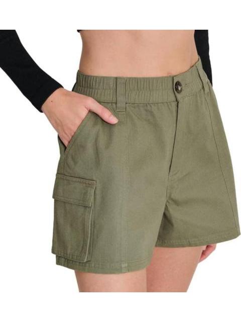 SHORT DE GABARDINA CON BOLSAS CARGO VERDE OLIVO HOLLY LAND