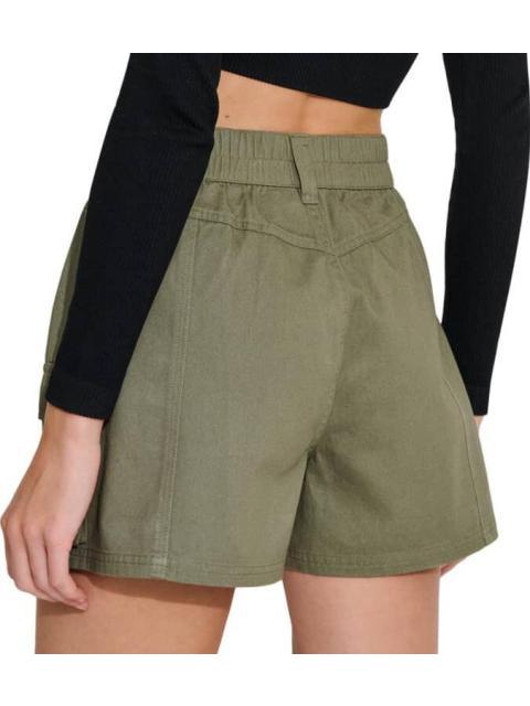 SHORT DE GABARDINA CON BOLSAS CARGO VERDE OLIVO HOLLY LAND