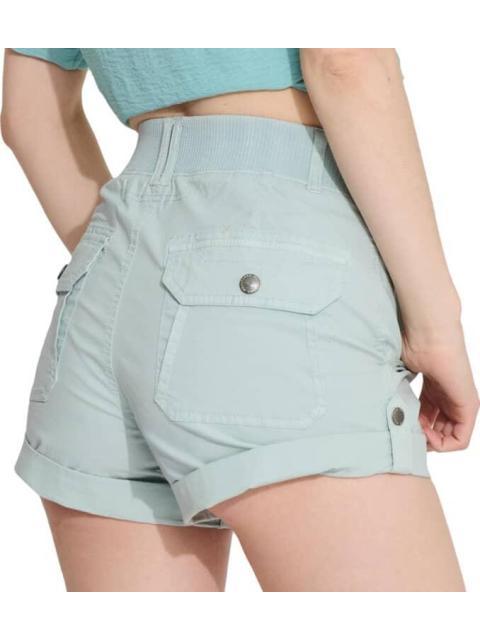 SHORT DE GABARDINA CON ELASTICO AZUL HOLLY LAND