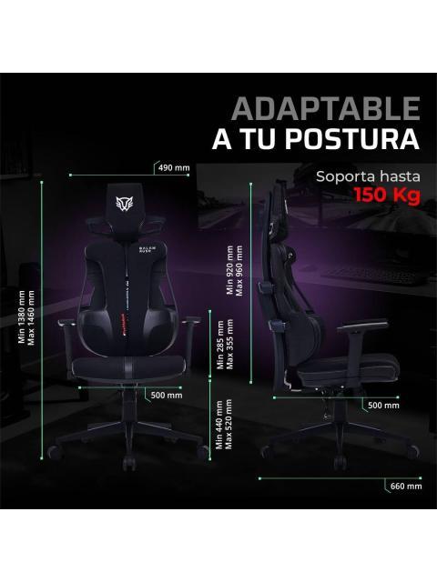 SILLA GAMING BOLT RUSH PT BALAM RUSH LEGEND SERIES SILLA GAMER INCLINACION HASTA 120° SOPORTE HASTA 150 KG