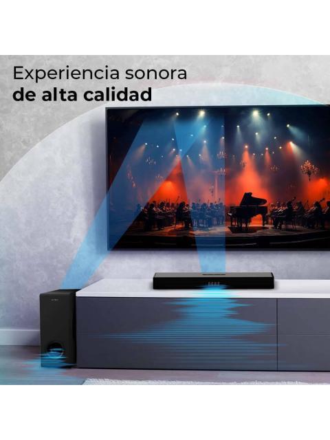 SISTEMA DE SOUNDBAR 2.1 DYNAMIC THIN BS600 ADVANCED SERIES CONTROL REMOTO INCLUIDO COLOR NEGRO. AC940801