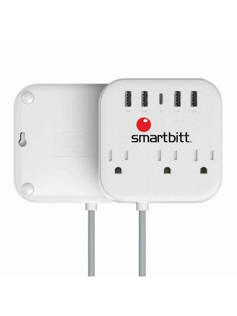 SMARBITT MULTICONTACTO SBSS-B3-5U 3 CONTACTOS 1X USB-C 4X USB-A 5V 3A BLANCO