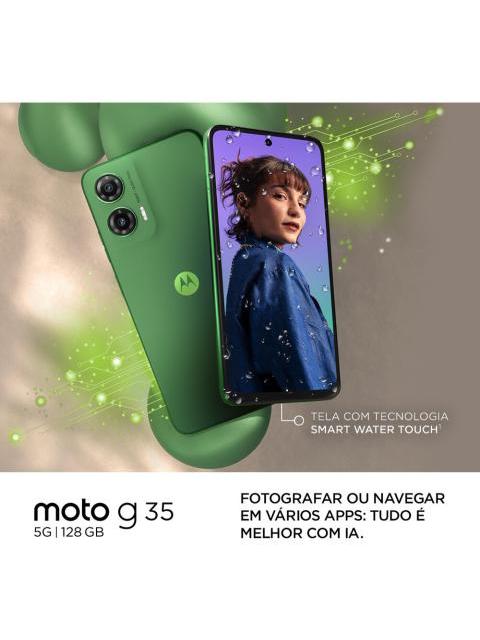 SMARTPHONE MOTO G35 5G 128 GB - VERDE - CUERO VEGANO