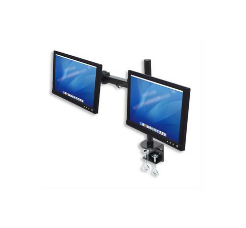 MANHATTAN SOPORTE CON BRAZOS DE DOBLE MOVIMIENTO PARA 2 MONITORES HASTA 24 MAX. 12KGS NEGRO