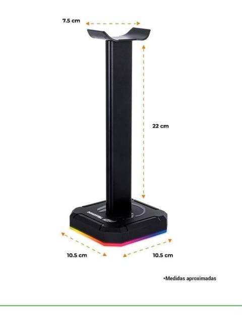 IMMORTAL GAMING BASE PARA AUDIFONOS GAMER IMGSA RGB USB NEGRO