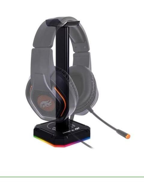 IMMORTAL GAMING BASE PARA AUDIFONOS GAMER IMGSA RGB USB NEGRO
