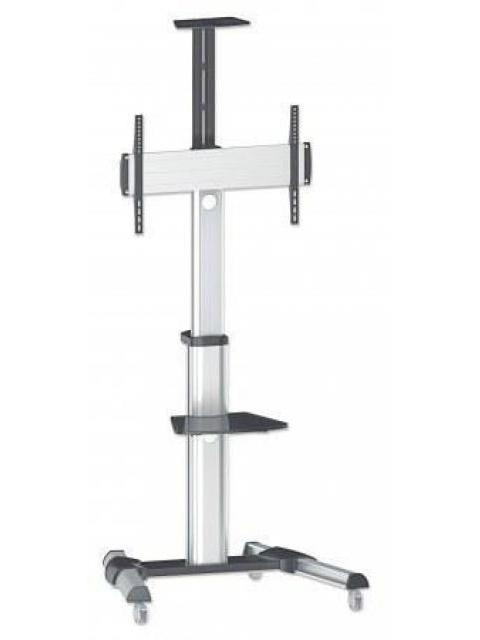 MANHATTAN SOPORTE TIPO CARRITO PARA PANTALLAS 37 A 70 O 50KGS NEGRO-PLATA