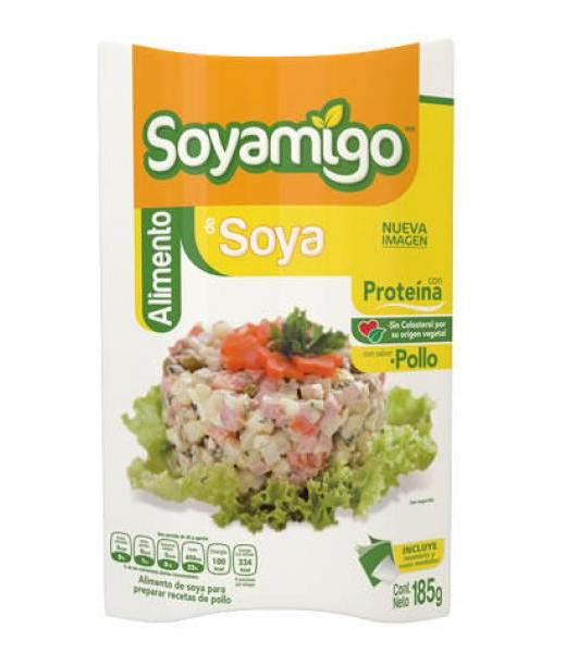 SOYAMIGO ALIMENTO DE SOYA SABOR POLLO 185GR. SOYAMIGO