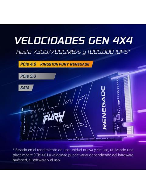 SSD KINGSTON FURY RENEGADE NVME 500GB PCI EXPRESS 4.0 M.2